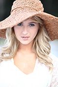 blonde model with hat